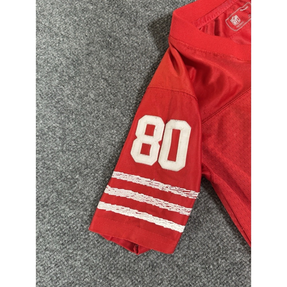 Reebok NFL Vintage San Fransisco 49ers Boys Jersey Jerry Rice Size Small 8 Red - Picture 5 of 16